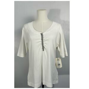 Royal Robbins Womens Henley Top NWT White UV Protection Outdoor Travel Size XL